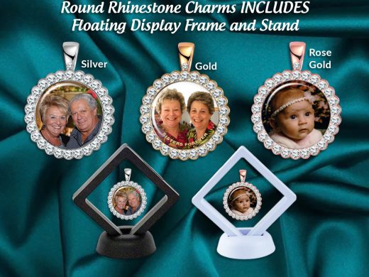 Wedding Floral Bouquet Charm for Bride, Includes Floating Display Frame, Personalized Remembrance Memorial Keepsake for the Bride