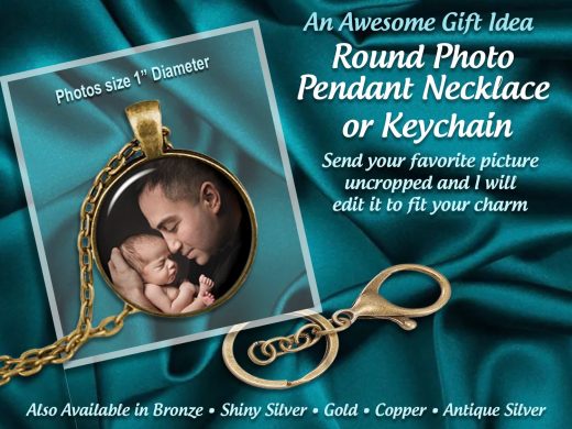 Photo Pendant or Keychain , Includes Your Picture or Quote, Gifts for Family & Friends, In loving Memory, Remembrance Sympathy-Memorial Gift