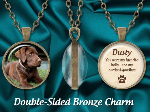 Double Sided Pet Photo Pendant, Your Picture, Quote, Name, Necklace or Keychain, Family Keepsake, Fur Baby, Sympathy-Memorial Remembrance