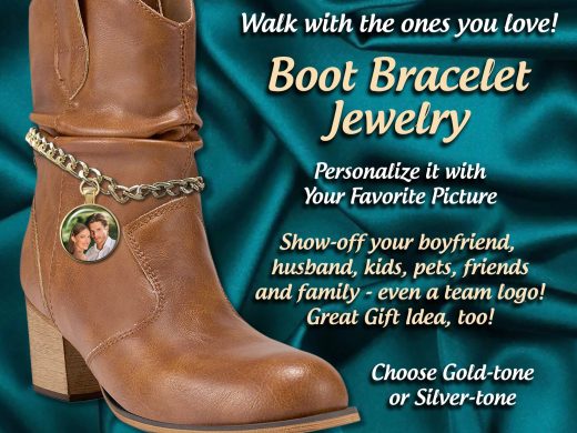 Custom Boot Bracelet Jewelry , All Style Boots including Wedding Boots too -Personalized with your Picture, Boot Chain Bracelet Anklet
