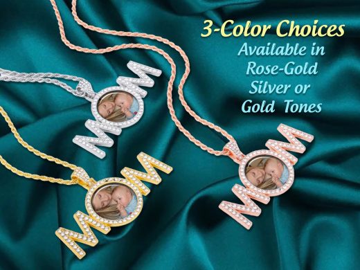 Best Personalized MOM Photo Charm Pendant with Your Picture, Custom Bouquet Charm or Necklace, Mother Remembrance Gift or Sympathy Gift