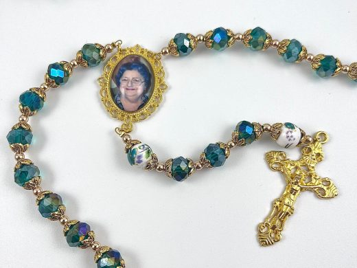 Glorious ((Beautiful large 10mm crystallized beads with round white green flower glory beads made of ceramic))