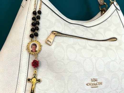 Custom Photo Memorial Rosary, Purse Charm, One Decade for Travel, Car Rearview Mirrors