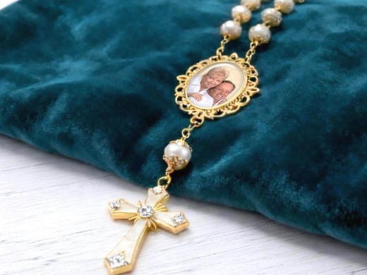 Custom Photo Memorial Rosaries, 1 Decade Rosary or Full Rosaries with your picture for Travel, Rearview Mirror in Auto, Car, Truck or Purse