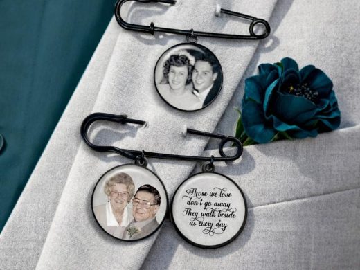 Custom Photo Lapel Pin | Personalized Kilt Pin Boutonniere Photo Charm for Groom, Groomsmen